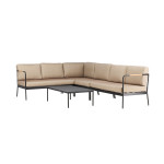Paris Prix Salon D'Angle De Jardin "Pehnna" 280cm Noir & Beige