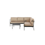 Paris Prix Salon D'Angle De Jardin "Pehnna" 280cm Noir & Beige