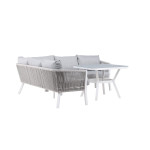 Paris Prix Salon D'Angle De Jardin "Virya" 206cm Blanc & Gris
