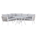 paris prix Salon d'Angle de Jardin "Virya" 206cm Blanc & Gris