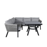 Paris Prix Salon D'Angle De Jardin "Virya" 206cm Noir & Gris