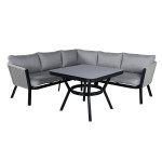 paris prix Salon d'Angle de Jardin "Virya" 206cm Noir & Gris