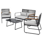 Paris Prix Salon De Jardin 4 Pièces "Palma" 105cm Gris