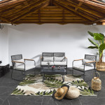 Paris Prix Salon De Jardin 4 Pièces "Palma" 105cm Gris