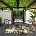 Paris Prix Salon De Jardin 4 Pièces "Palma" 105cm Gris