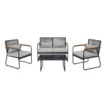 paris prix Salon de Jardin 4 Pièces "Palma" 105cm Gris