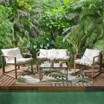 Paris Prix Salon De Jardin 4 Places "Cagliari" 118cm Blanc