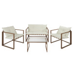 paris prix Salon de Jardin 4 Places "Cagliari" 118cm Blanc