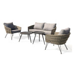 Paris Prix Salon De Jardin 4 Places "Capri" 161cm Gris Anthracite