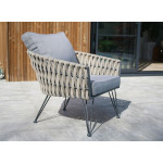 Paris Prix Salon De Jardin 4 Places "Capri" 161cm Gris Anthracite
