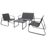 Paris Prix Salon De Jardin 4 Places "Samoa" 112cm Gris