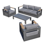 Paris Prix Salon De Jardin 5 Places "Mandelieu" 225cm Gris Anthracite