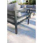 Paris Prix Salon De Jardin D'Angle 6 Places "Beaubourg" 145cm Gris Anthracite