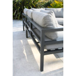 Paris Prix Salon De Jardin D'Angle 6 Places "Beaubourg" 145cm Gris Anthracite