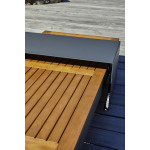 Paris Prix Salon De Jardin D'Angle 6 Places En Bois "Vanuatu" 245cm Gris Anthracite