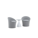 Paris Prix Salon De Jardin Design "Spoga" 73cm Gris & Blanc