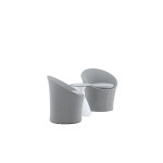 Paris Prix Salon De Jardin Design "Spoga" 73cm Gris & Blanc