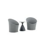 Paris Prix Salon De Jardin Design "Spoga" 73cm Gris & Noir