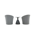 Paris Prix Salon De Jardin Design "Spoga" 73cm Gris & Noir