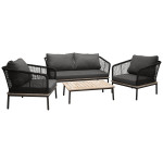 Paris Prix Salon De Jardin En Bois "Andorra" 148cm Noir