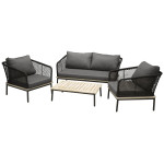 Paris Prix Salon De Jardin En Bois "Andorra" 148cm Noir