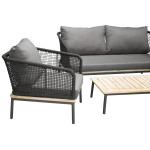 Paris Prix Salon De Jardin En Bois "Andorra" 148cm Noir