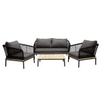 paris prix Salon de Jardin en Bois "Andorra" 148cm Noir