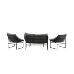 Paris Prix Salon De Jardin En Métal "Tina" 117cm Noir