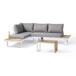 paris prix Salon de Jardin Modulable 4 Places "Tokyo" 175cm Blanc