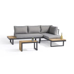 Paris Prix Salon De Jardin Modulable 4 Places "Tokyo" 175cm Gris Anthracite