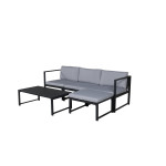 Paris Prix Salon De Jardin Modulable "Salvador" 200cm Noir & Gris