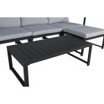 Paris Prix Salon De Jardin Modulable "Salvador" 200cm Noir & Gris