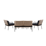 Paris Prix Salon De Jardin "Paola" 122cm Naturel & Noir