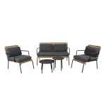 paris prix Salon de Jardin "Paola" 122cm Naturel & Noir