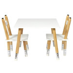 Paris Prix Table & 2 Chaises Enfant "Crayon" 60cm Blanc