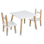 paris prix Table & 2 Chaises Enfant "Crayon" 60cm Blanc