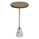 paris prix Table à Café en Marbre "Neith" 69cm Marron & Blanc