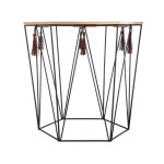 Paris Prix Table à Café Octogonale En Métal "Etnik" 40cm Noir