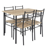 paris prix Table à Manger & 4 Chaises "Loka" 110cm Naturel