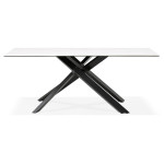 Paris Prix Table à Manger Céramique "Martie" 180cm Blanc & Noir