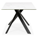 Paris Prix Table à Manger Céramique "Martie" 180cm Blanc & Noir