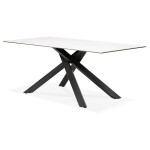 Paris Prix Table à Manger Céramique "Martie" 180cm Blanc & Noir