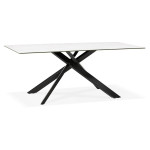 paris prix Table à Manger Céramique "Martie" 180cm Blanc & Noir