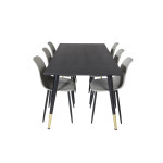 Paris Prix Table à Manger Design "Dipp" 180cm Noir & Or