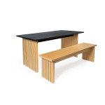 Paris Prix Table à Manger Design En Bois "Stripe" 160cm Noir