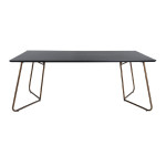 Paris Prix Table à Manger Design "Petra" 190cm Noir & Cuivre