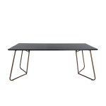 Paris Prix Table à Manger Design "Petra" 190cm Noir & Cuivre