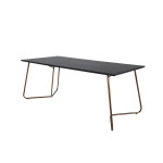 Paris Prix Table à Manger Design "Petra" 190cm Noir & Cuivre