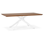 paris prix Table à Manger en Bois "Laby" 200cm Noyer & Blanc