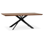 paris prix Table à Manger en Bois "Laby" 200cm Noyer & Noir